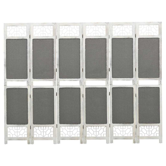 6-Panel Room Divider Grey 210x165 cm Fabric