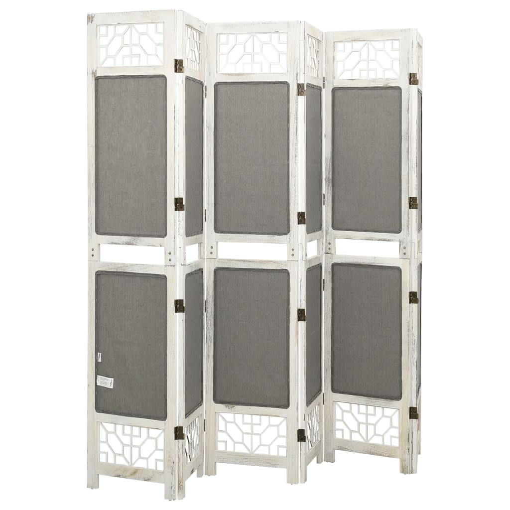 6-Panel Room Divider Grey 210x165 cm Fabric