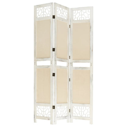 3-Panel Room Divider Cream 105x165 cm Fabric