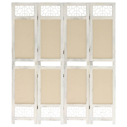 4-Panel Room Divider Cream 140x165 cm Fabric