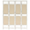 4-Panel Room Divider Cream 140x165 cm Fabric