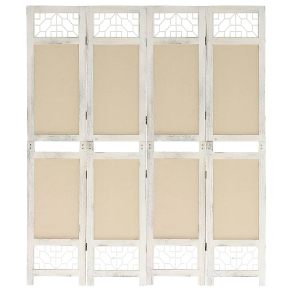 4-Panel Room Divider Cream 140x165 cm Fabric