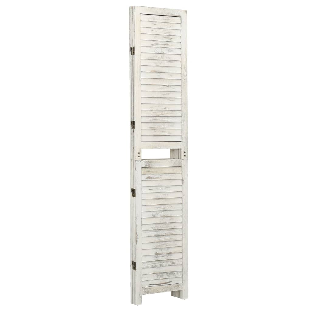 3-Panel Room Divider Antique White 105x165 cm Wood