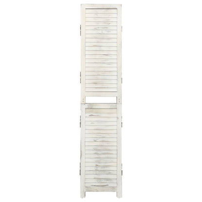 4-Panel Room Divider Cream 140x165 cm Wood