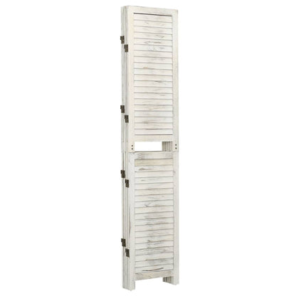 4-Panel Room Divider Cream 140x165 cm Wood