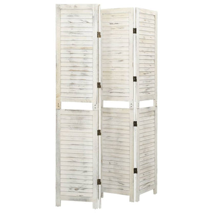 4-Panel Room Divider Cream 140x165 cm Wood