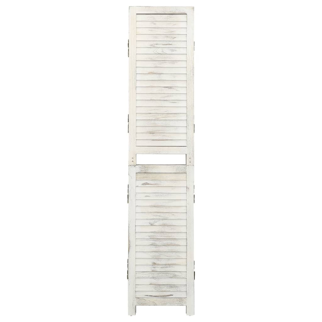 5-Panel Room Divider Antique White 178.5x166 cm Solid Wood