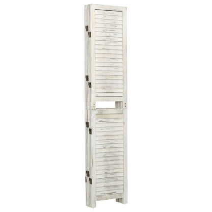 5-Panel Room Divider Antique White 178.5x166 cm Solid Wood