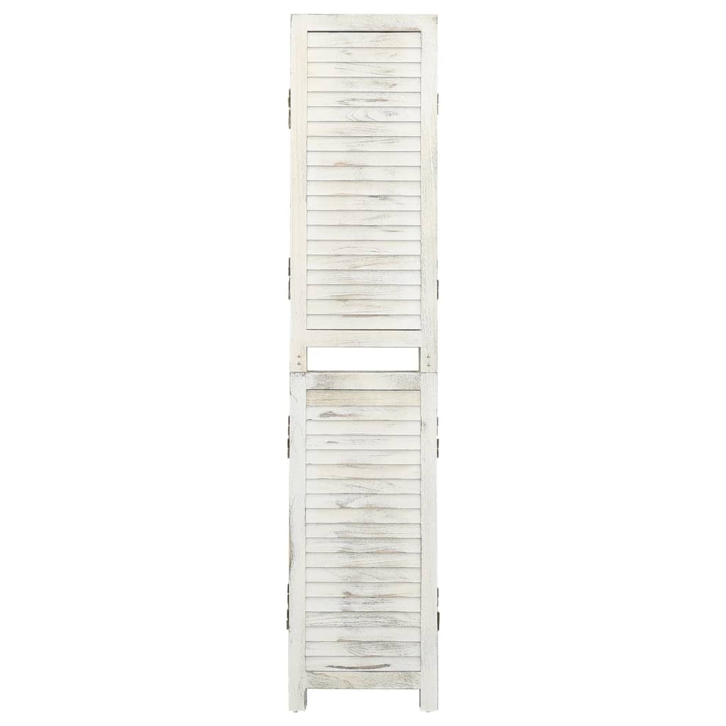 6-Panel Room Divider Antique White 215x166 cm Solid Wood