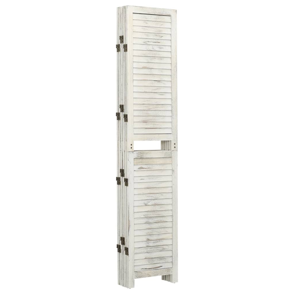 6-Panel Room Divider Antique White 215x166 cm Solid Wood