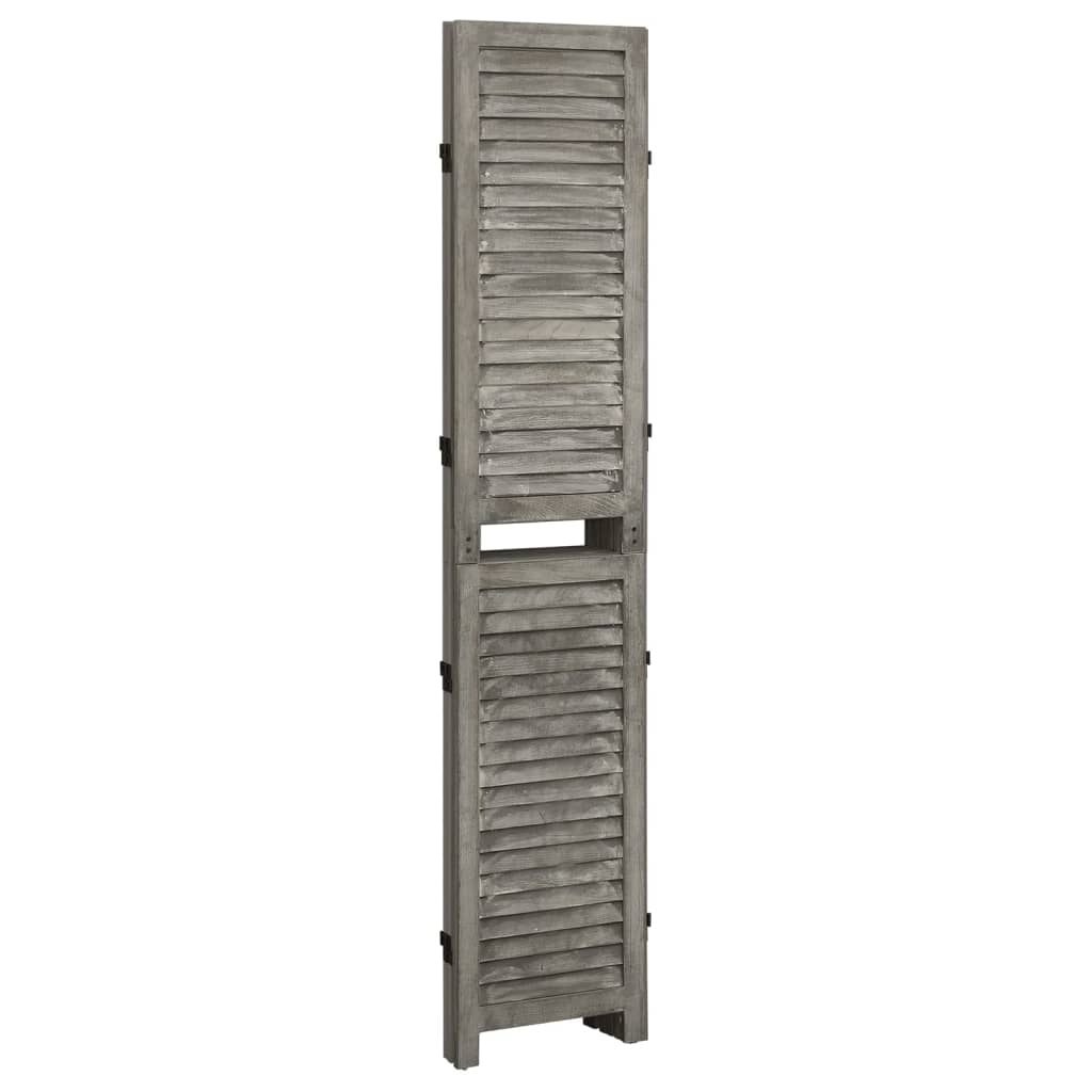 3-Panel Room Divider Grey 106.5x166 cm Solid Wood