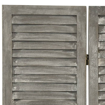 3-Panel Room Divider Grey 106.5x166 cm Solid Wood