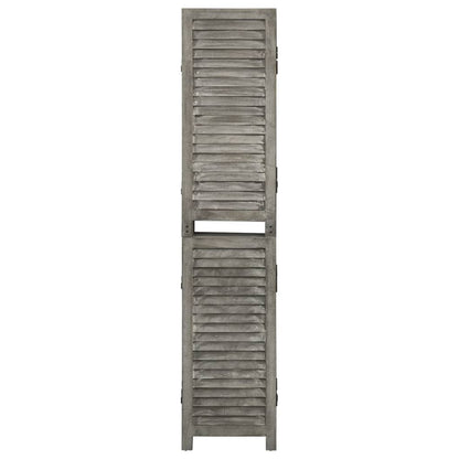 4-Panel Room Divider Grey 143x166 cm Solid Wood