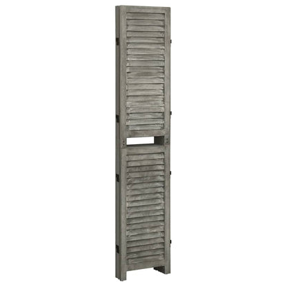 4-Panel Room Divider Grey 143x166 cm Solid Wood