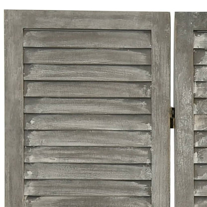 4-Panel Room Divider Grey 143x166 cm Solid Wood