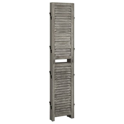 5-Panel Room Divider Grey 179x166 cm Solid Wood