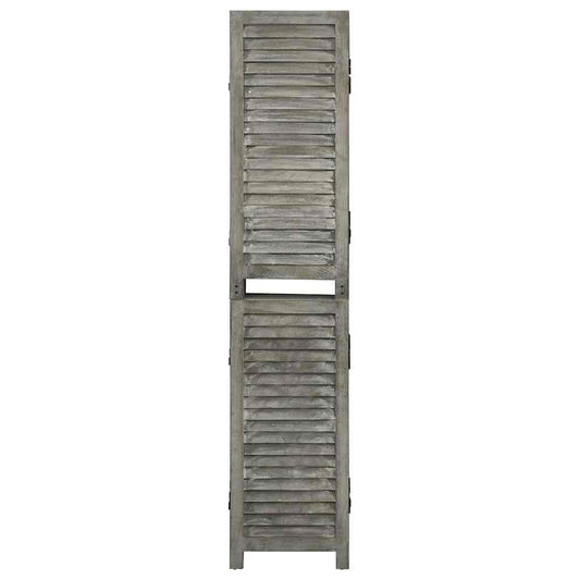 6-Panel Room Divider Grey 214x166 cm Solid Wood