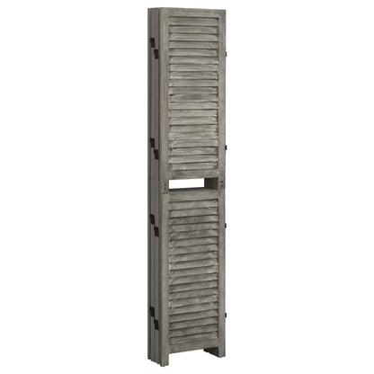 6-Panel Room Divider Grey 214x166 cm Solid Wood