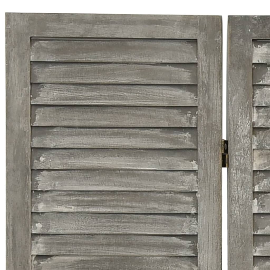 6-Panel Room Divider Grey 214x166 cm Solid Wood