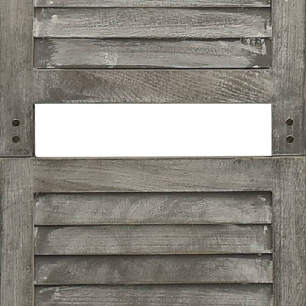 6-Panel Room Divider Grey 214x166 cm Solid Wood