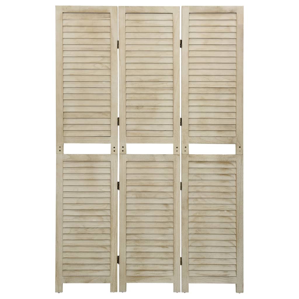 3-Panel Room Divider 105x165 cm Solid Wood Paulownia