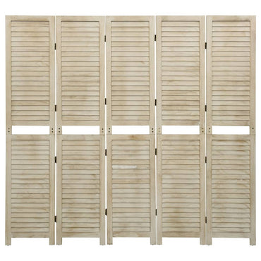 5-Panel Room Divider 175x165 cm Solid Wood Paulownia