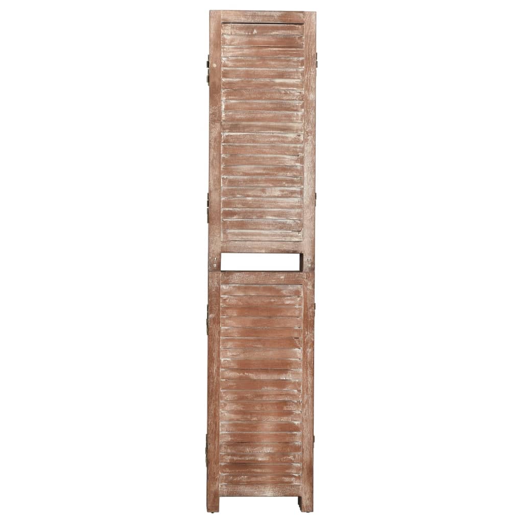 6-Panel Room Divider Brown 210x165 cm Solid Wood Paulownia