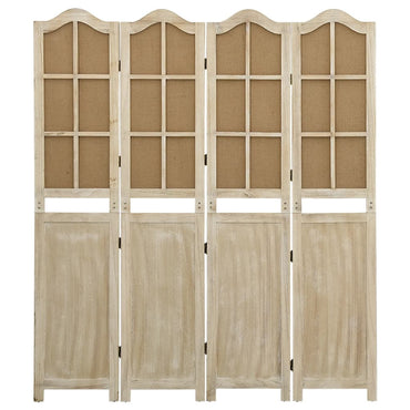 4-Panel Room Divider Brown 140x165 cm Fabric