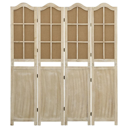 4-Panel Room Divider Brown 140x165 cm Fabric