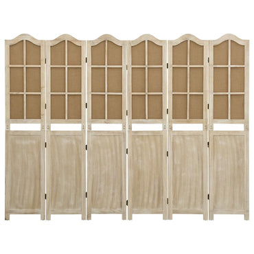 6-Panel Room Divider Brown 214x165 cm Fabric