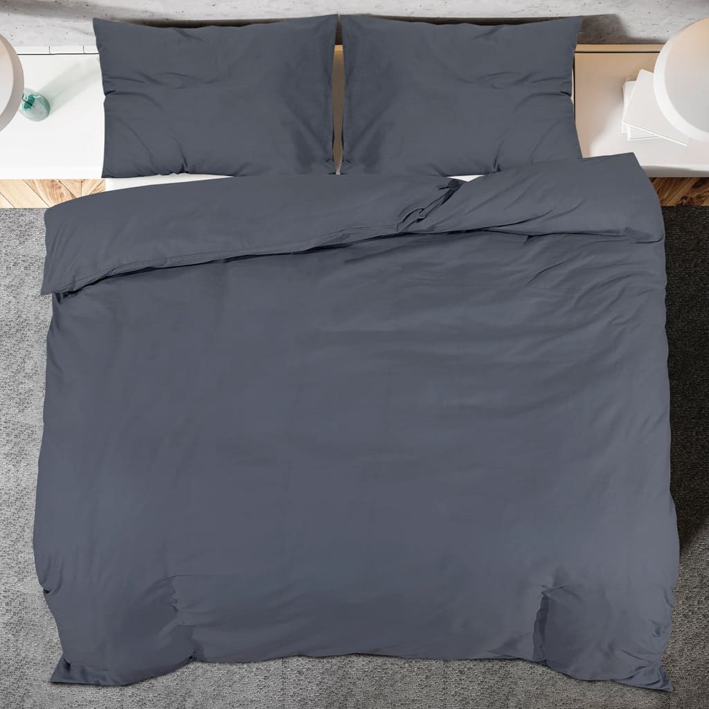 Duvet Cover Set Anthracite 140x200 cm Light-weight Microfiber