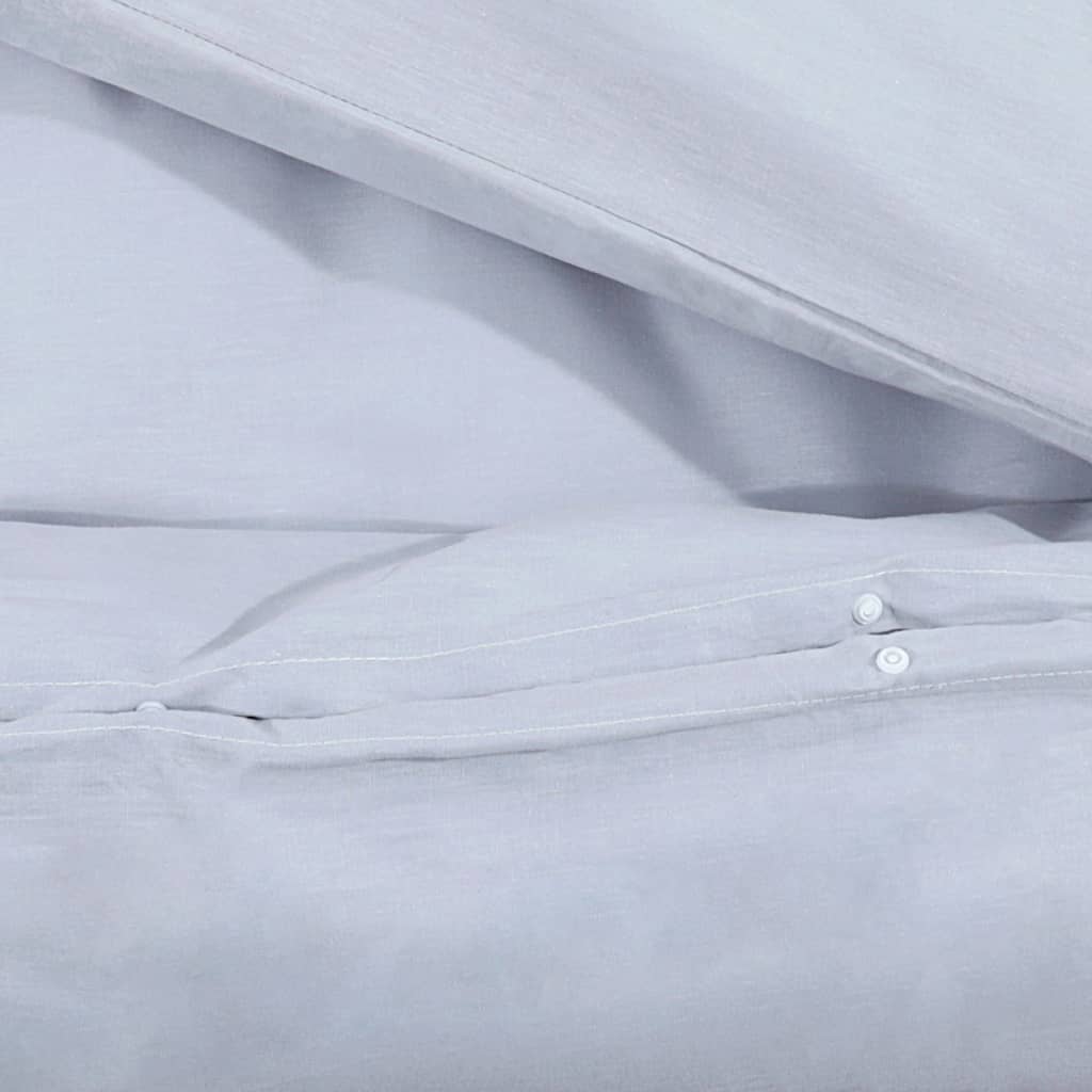 Duvet Cover Set Grey 260x240 cm Light-weight Microfiber