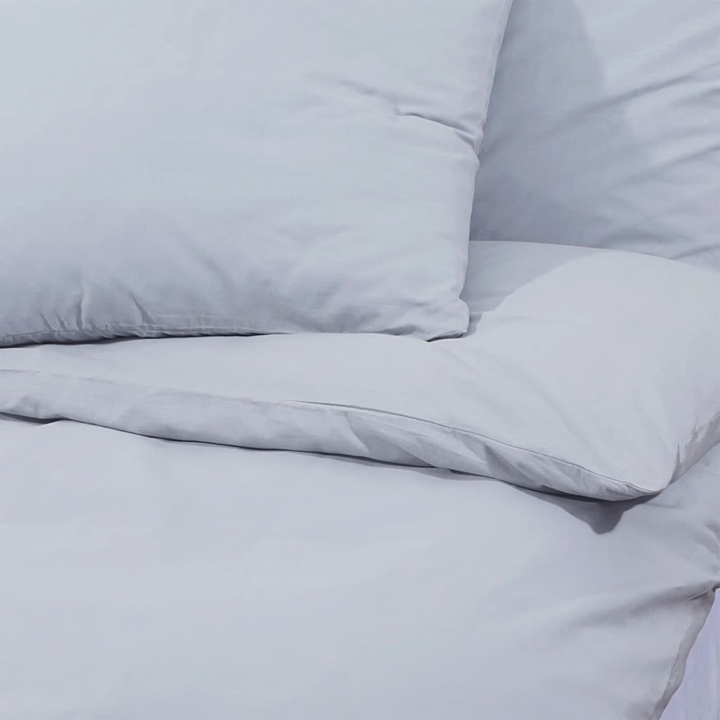Duvet Cover Set Grey 135x200 cm Light-weight Microfiber