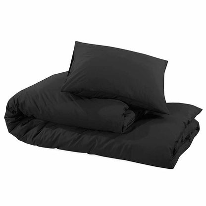 Duvet Cover Set Black 240x220 cm Light-weight Microfiber
