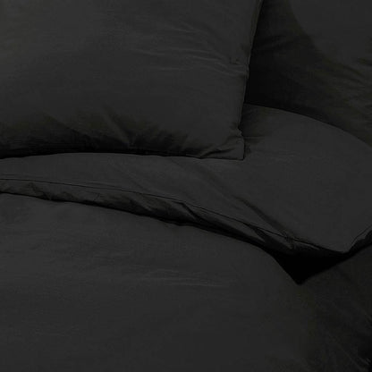 Duvet Cover Set Black 240x220 cm Light-weight Microfiber