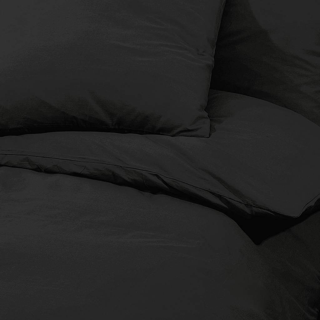 Duvet Cover Set Black 135x200 cm Light-weight Microfiber