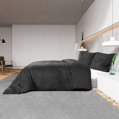 Duvet Cover Set Black 200x220 cm Light-weight Microfiber