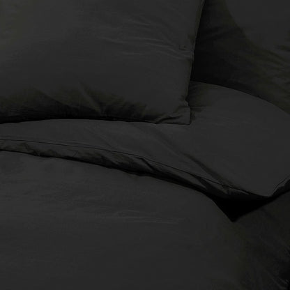 Duvet Cover Set Black 200x200 cm Light-weight Microfiber