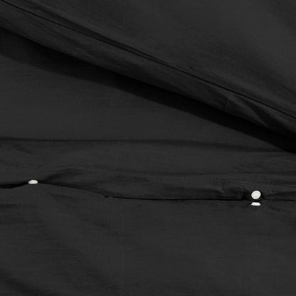 Duvet Cover Set Black 225x220 cm Light-weight Microfiber