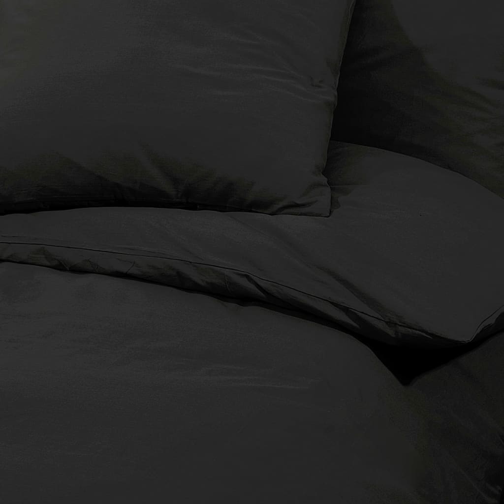 Duvet Cover Set Black 260x220 cm Light-weight Microfiber