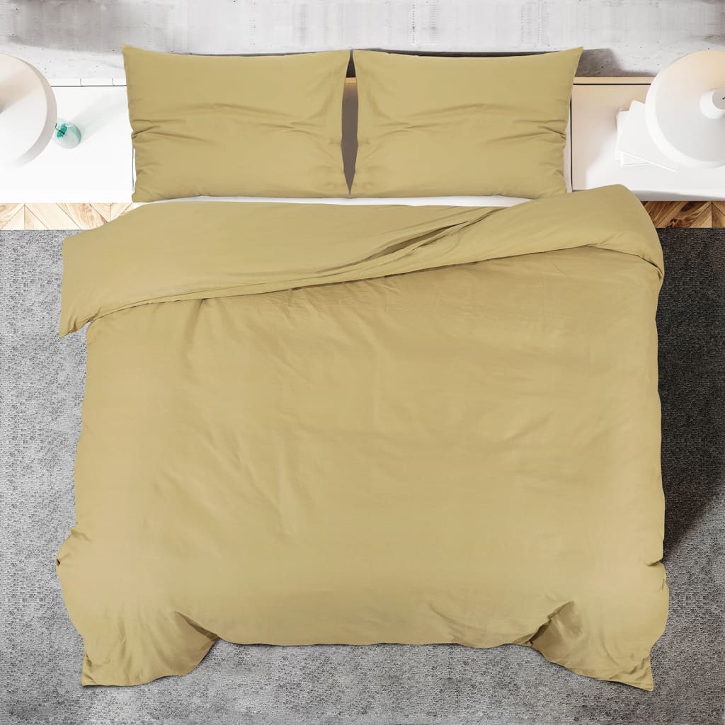 Duvet Cover Set Taupe 140x200 cm Light-weight Microfiber