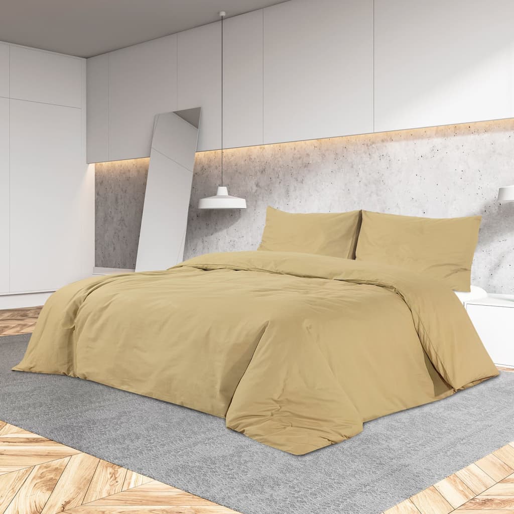 Duvet Cover Set Taupe 200x200 cm Light-weight Microfiber