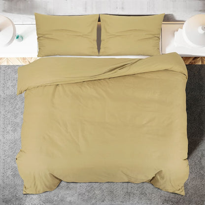 Duvet Cover Set Taupe 200x220 cm Light-weight Microfiber