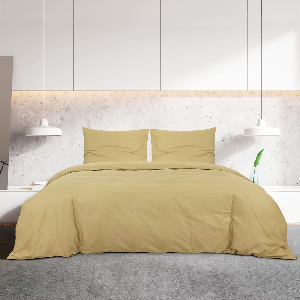 Duvet Cover Set Taupe 140x200 cm Light-weight Microfiber