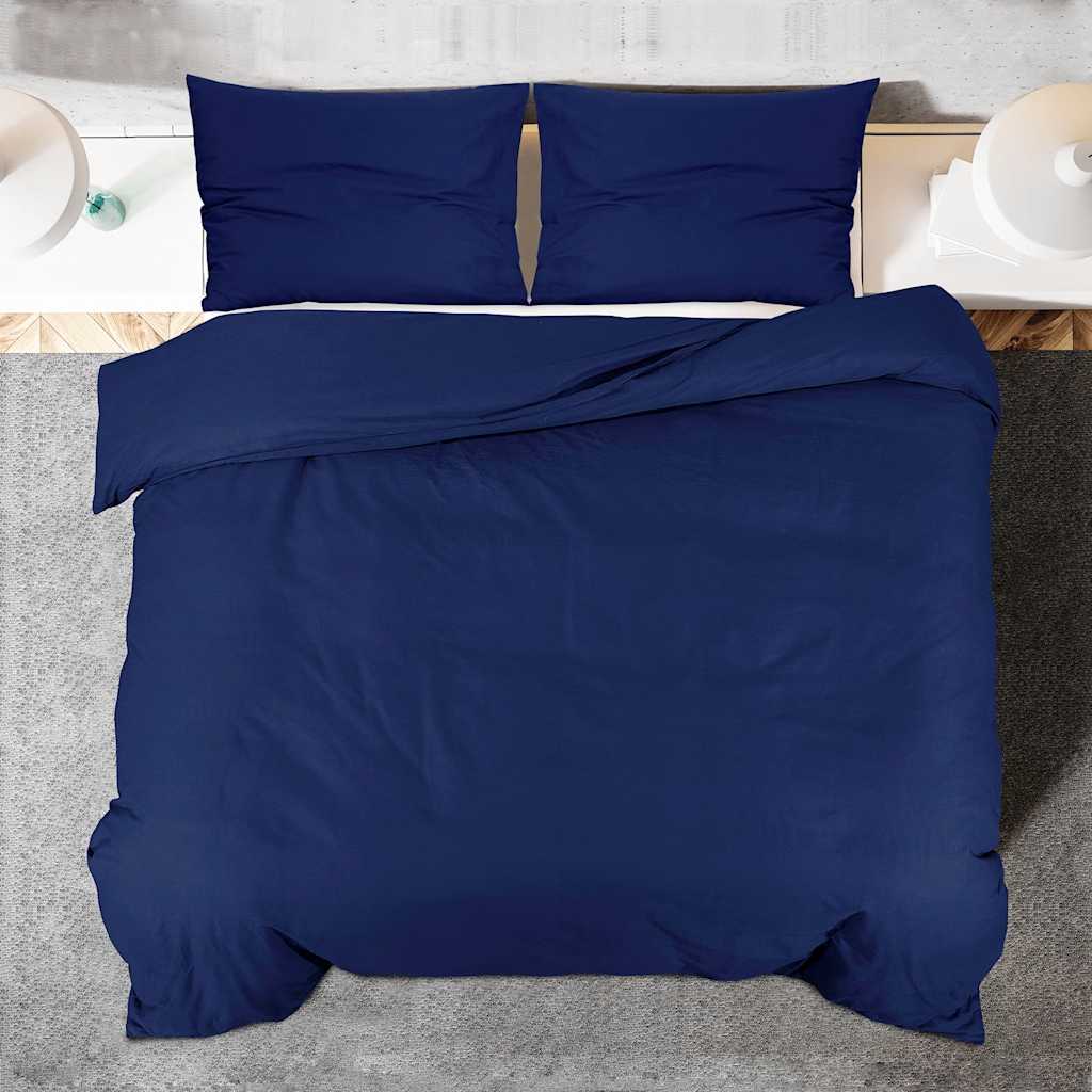 Duvet Cover Set Navy Blue 155x220 cm Light-weight Microfiber