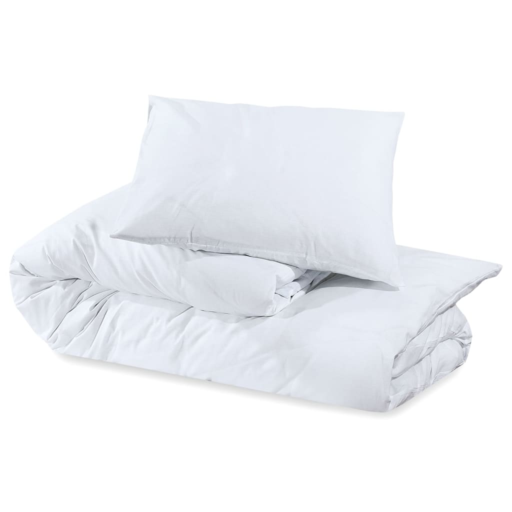 Duvet Cover Set White 220x240 cm Light-weight Microfiber