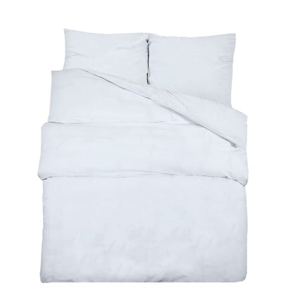 Duvet Cover Set White 155x220 cm Light-weight Microfiber