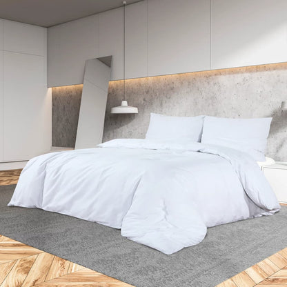 Duvet Cover Set White 155x220 cm Light-weight Microfiber