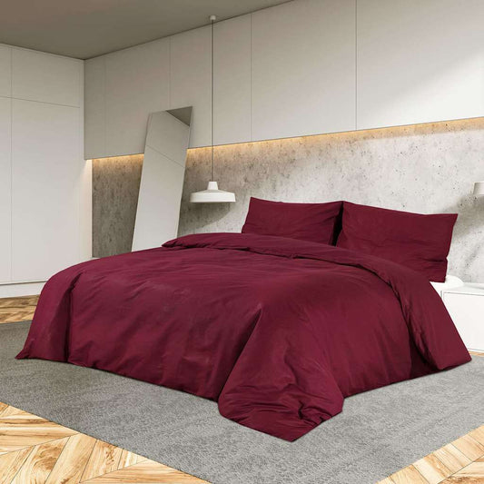 Duvet Cover Set Bordeaux 260x240 cm Light-weight Microfiber