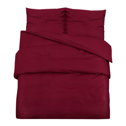 Duvet Cover Set Bordeaux 135x200 cm Light-weight Microfiber